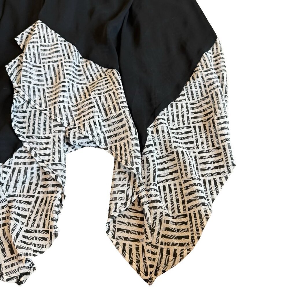 Jessica Simpson Black White Flowy Dress Spaghetti Strap Abstract Midi Size Small - Picture 4 of 10